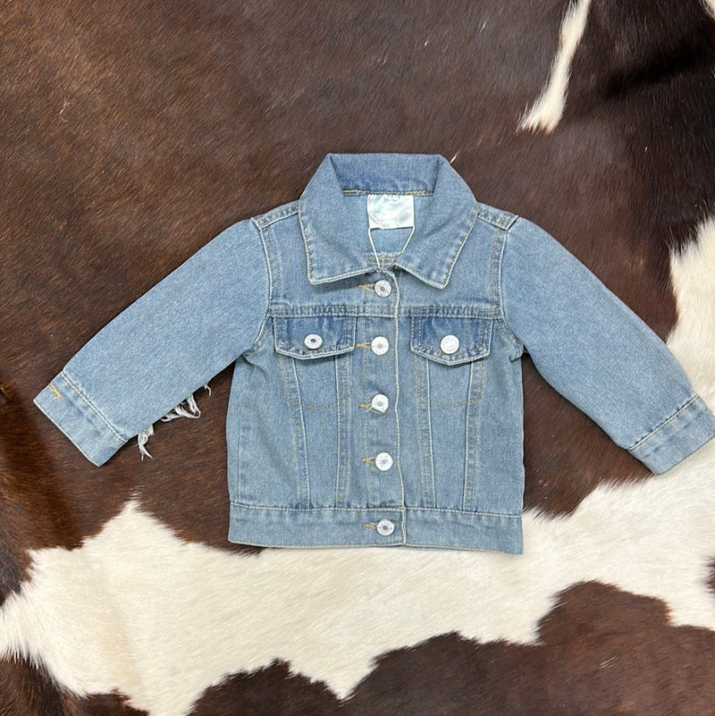 SHEA BABY DENIM FRINGE JACKET