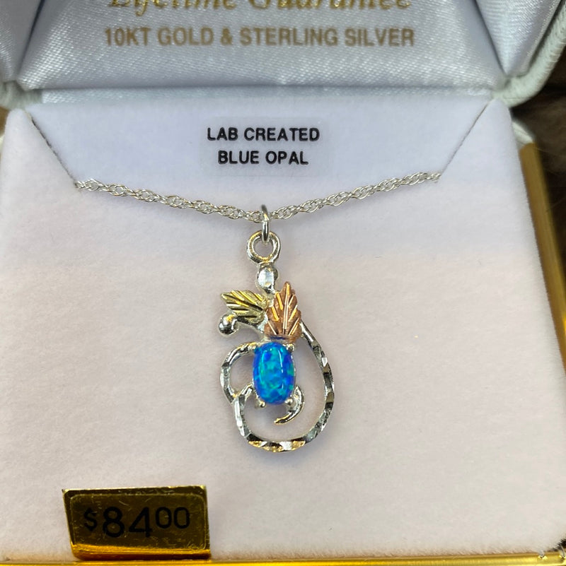 DAKOTA GOLD BLUE OPAL NECKLACE