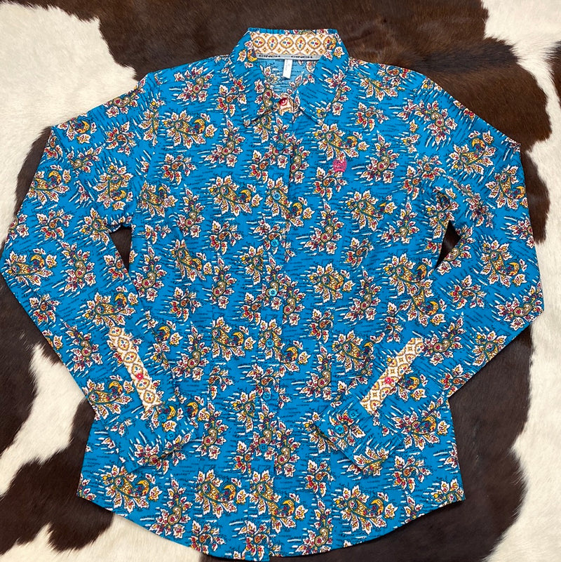 CINCH BLUE FLOWER PAISLEY SHIRT