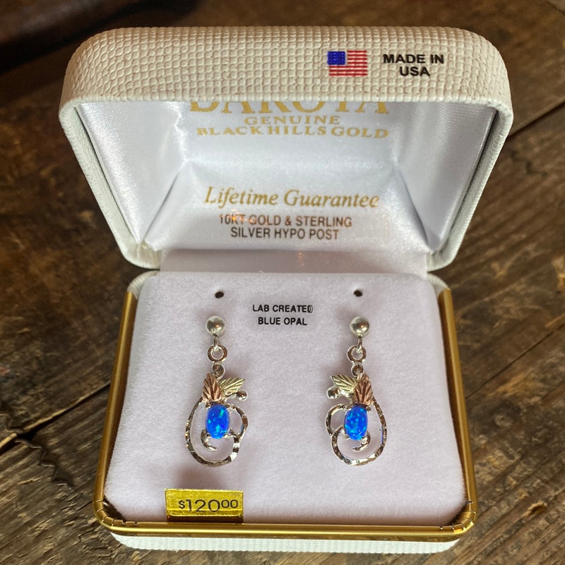 DAKOTA GOLD BLUE OPAL EARRINGS