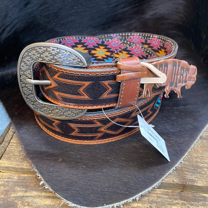 RED DIRT NEEDLEPOINT INLAY BELT