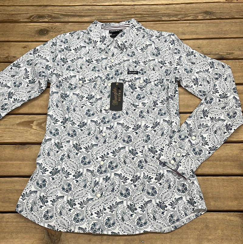 WRANGLER RETRO WHITE BLUE SHIRT