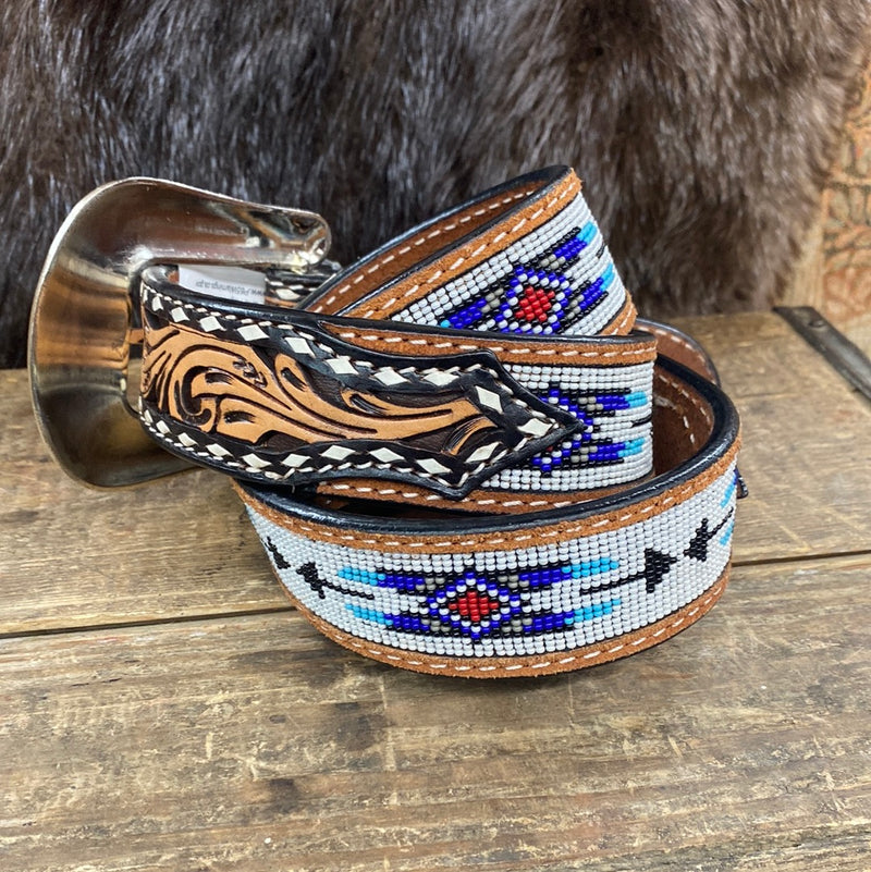 ARIAT TOOLED BEADED INLAY BELT