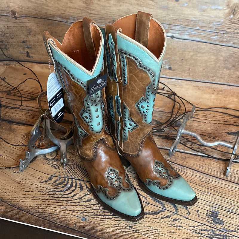 BROWN & TURQUOISE BOOT