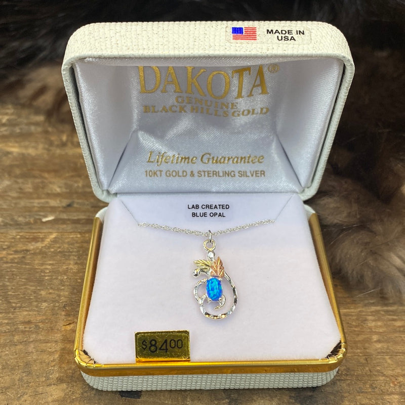 DAKOTA GOLD BLUE OPAL NECKLACE