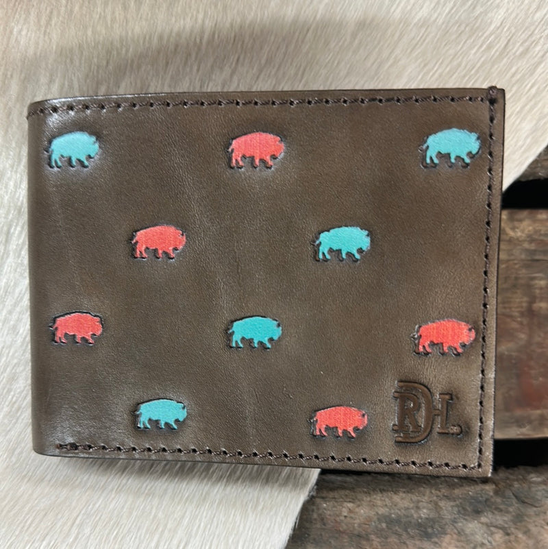 RED DIRT HAT BISON PATTERN BIFOLD WALLET