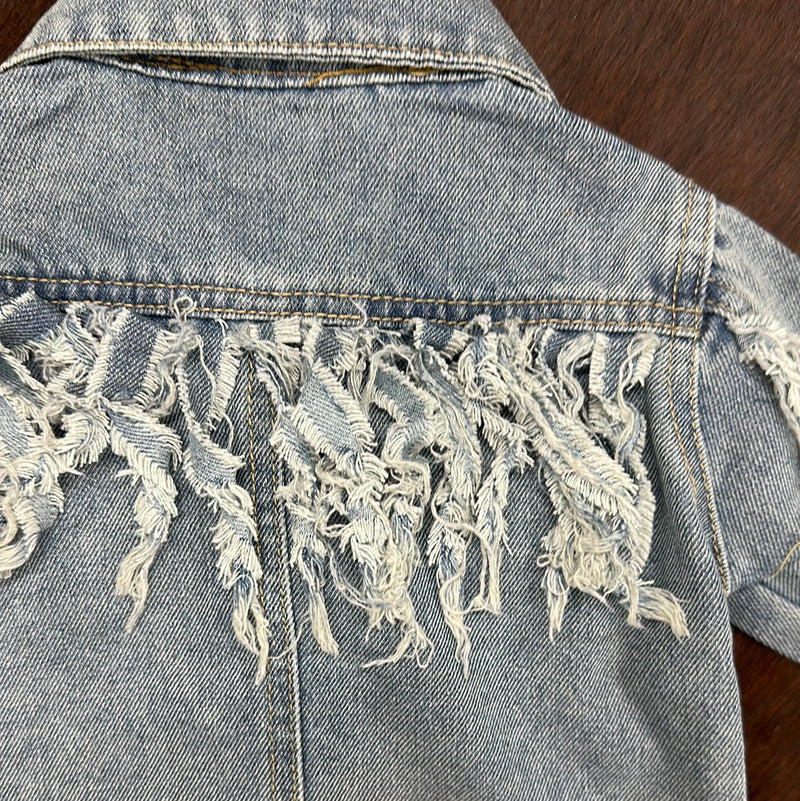 SHEA BABY DENIM FRINGE JACKET