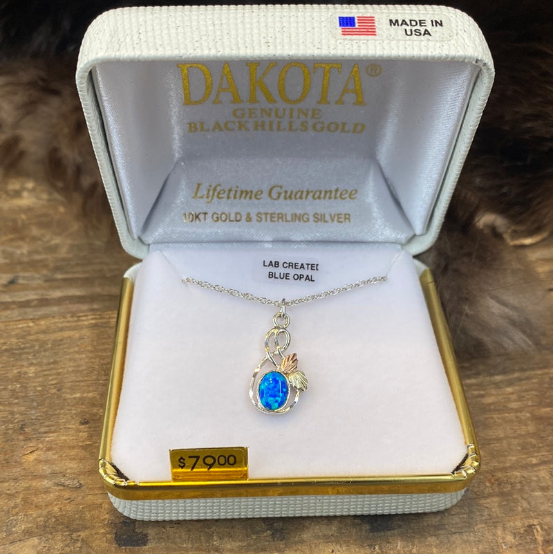 DAKOTA GOLD BLUE OPAL NECKLACE