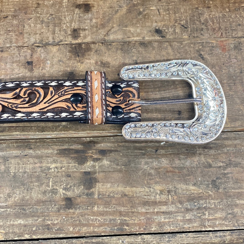 ARIAT TOOLED BEADED INLAY BELT