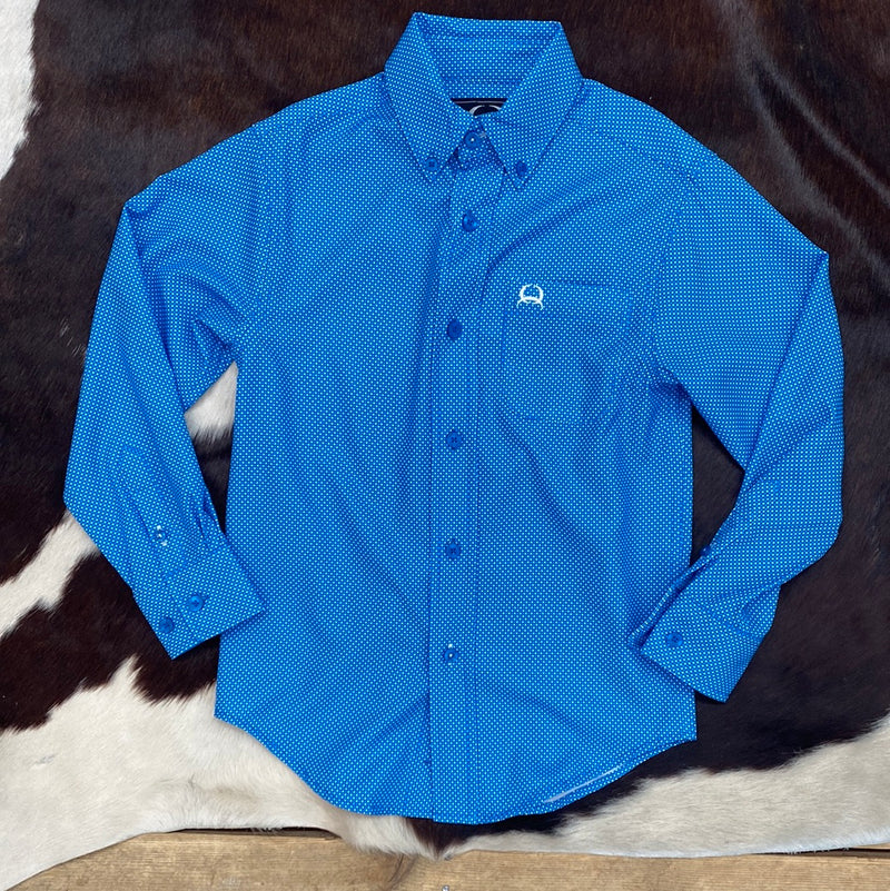 CINCH BLUE BOYS ARENAFLEX SHIRT