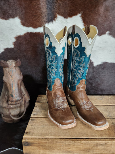 ROPER TURQUOISE WITH CREAM CROWN BOOT