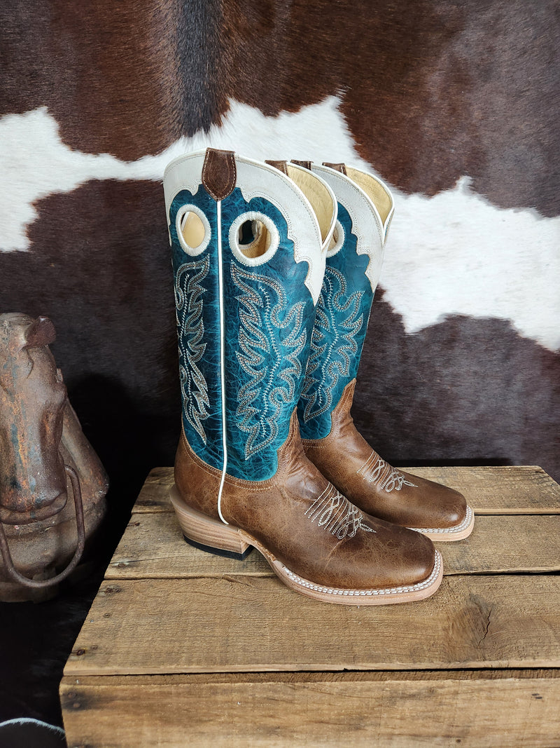 ROPER TURQUOISE WITH CREAM CROWN BOOT