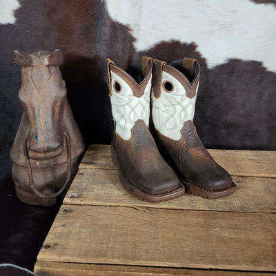 ROCKY LEGACY BROWN WHITE SQUARE TOE BOOT