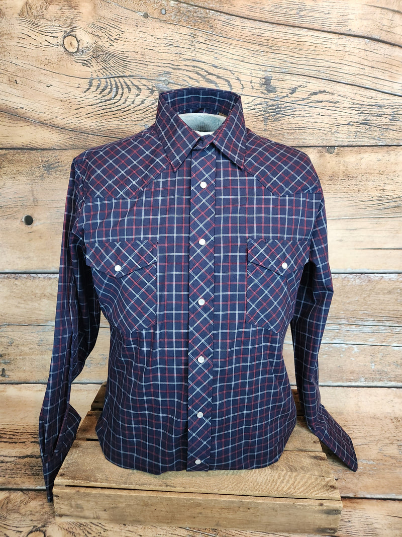 ROPER NAVY RED WINDOWPANE SHIRT