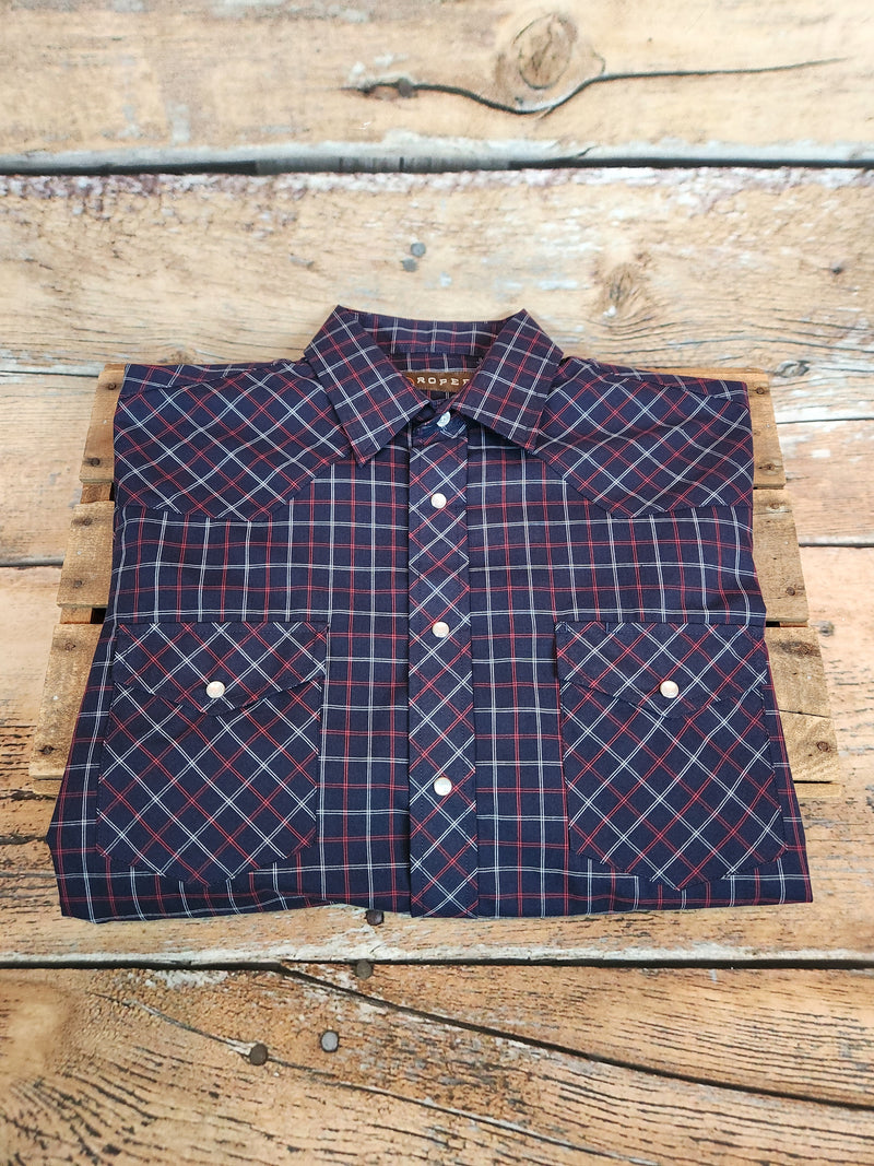 ROPER NAVY RED WINDOWPANE SHIRT