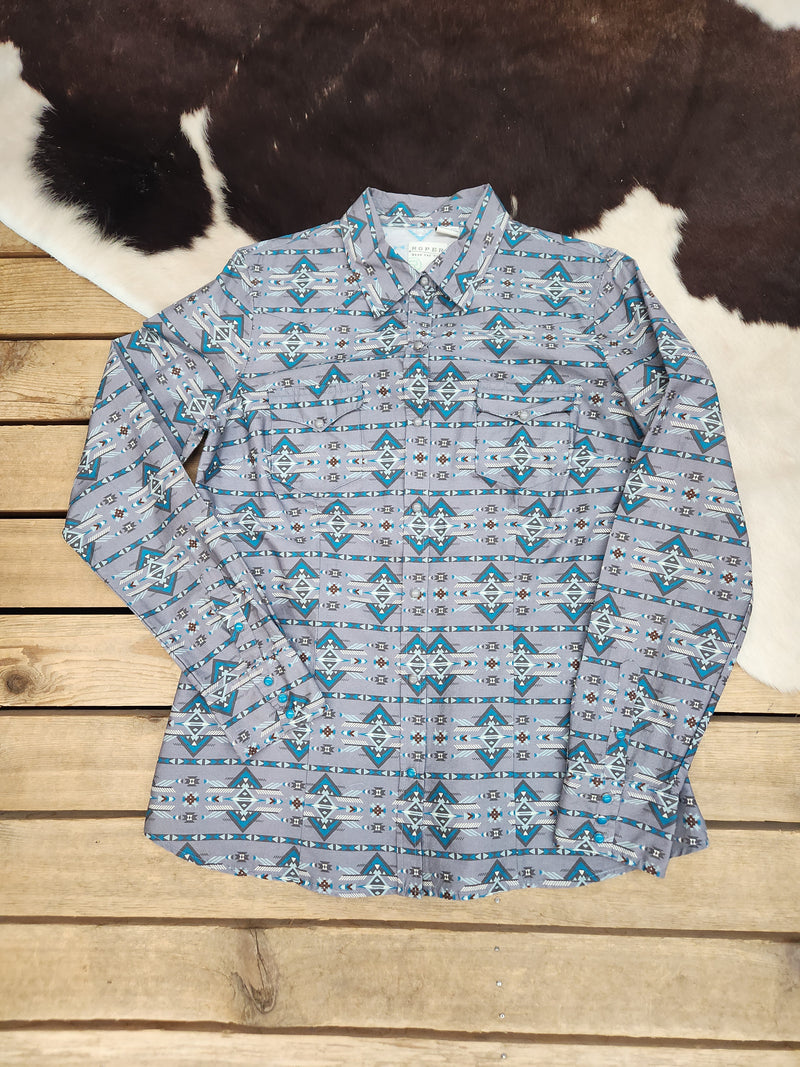 ROPER HORIZONTAL AZTEC PRINT DESIGN SHIRT