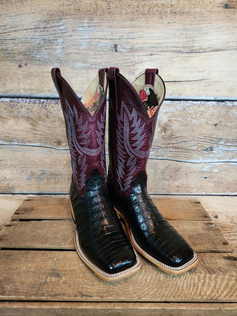 MACIE BEAN BLACK CAIMAN WINE BOOT