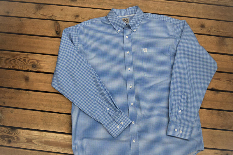 CINCH LIGHT BLUE GEOMETRIC PRINT SHIRT