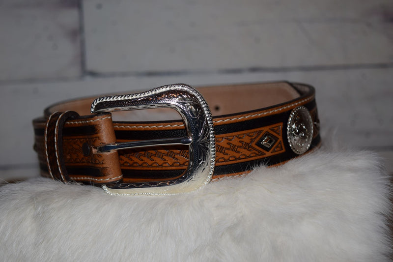 TONY LAMA EMBOSSED RIVER BELT