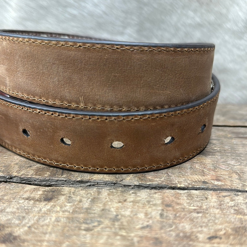 MF OVERLAY BUCK BROWN BELT