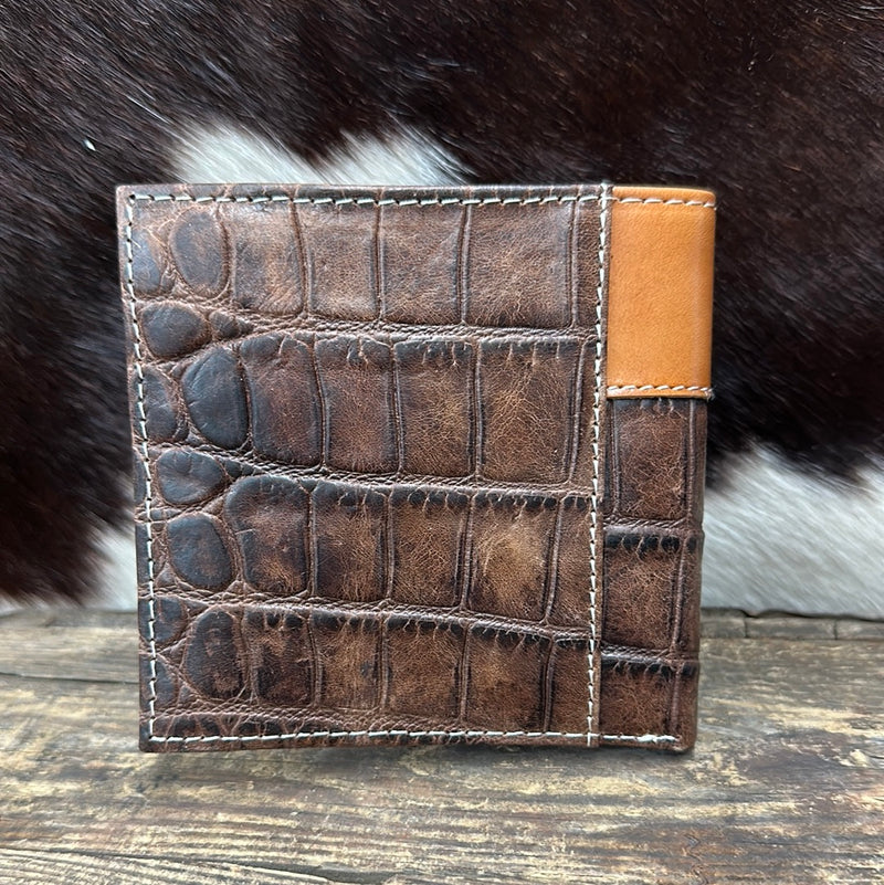 ARIAT CROC BIFOLD WALLET