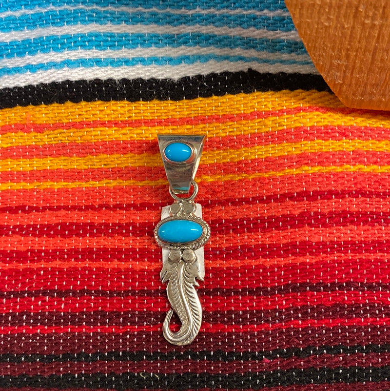 STERLING SILVER KINGMAN TURQUOISE PENDANT