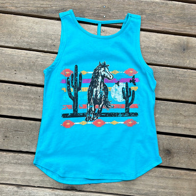 ROCK & ROLL TURQUOISE HORSE T-BACK TANK