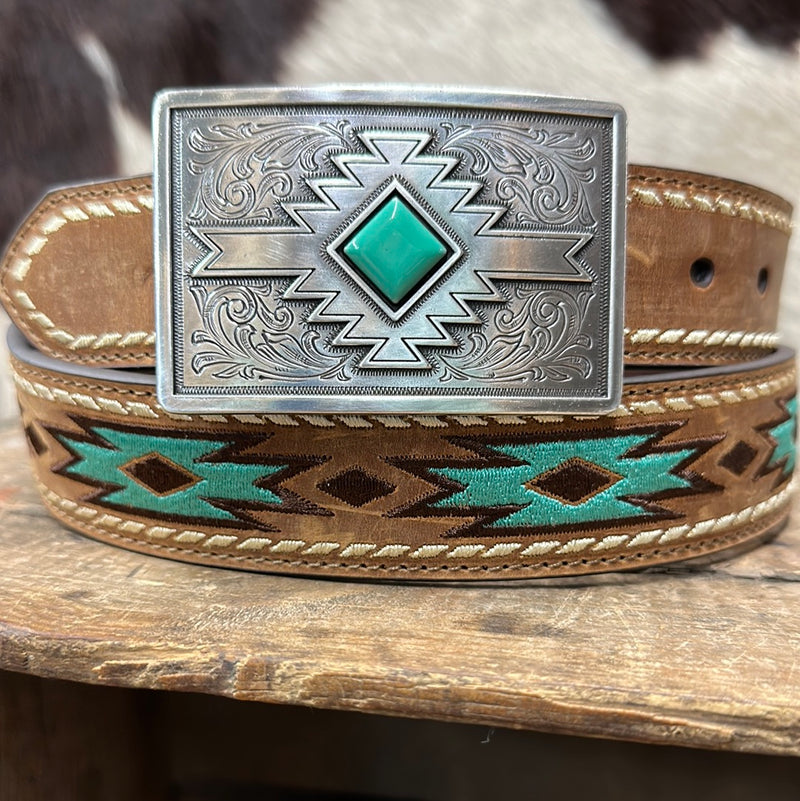 ARIAT LADIES AZTEC EMBOSSED BELT