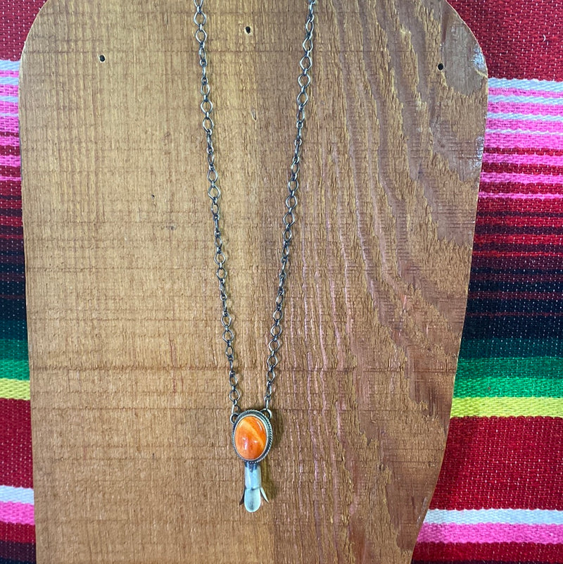 ORANGE SPINY SMALL SQUASH NECKLACE