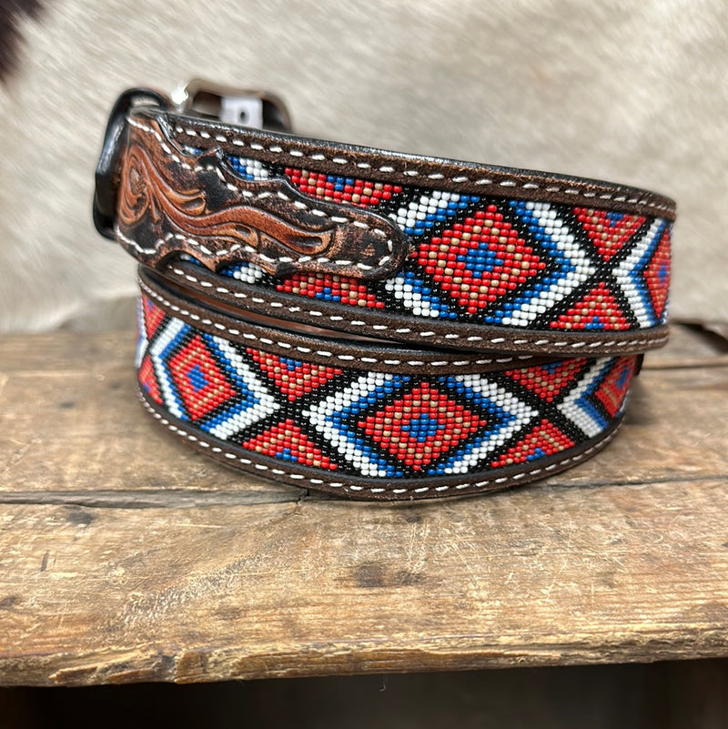 RED BEADED BELT