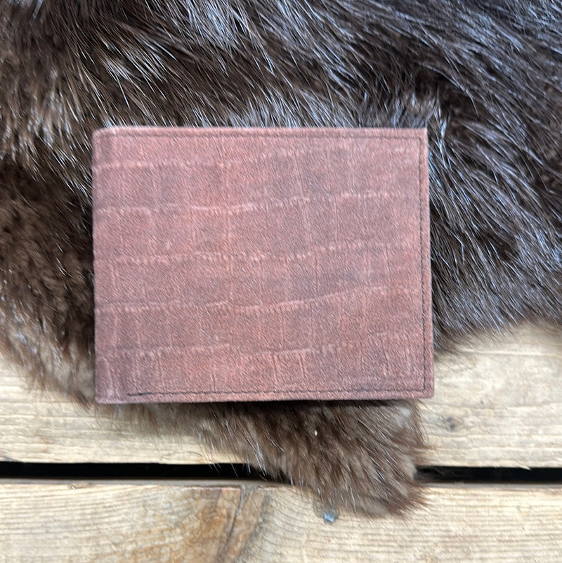 WESTERN FASHION SOFT BROWN GATOR BIFOLD WALLET