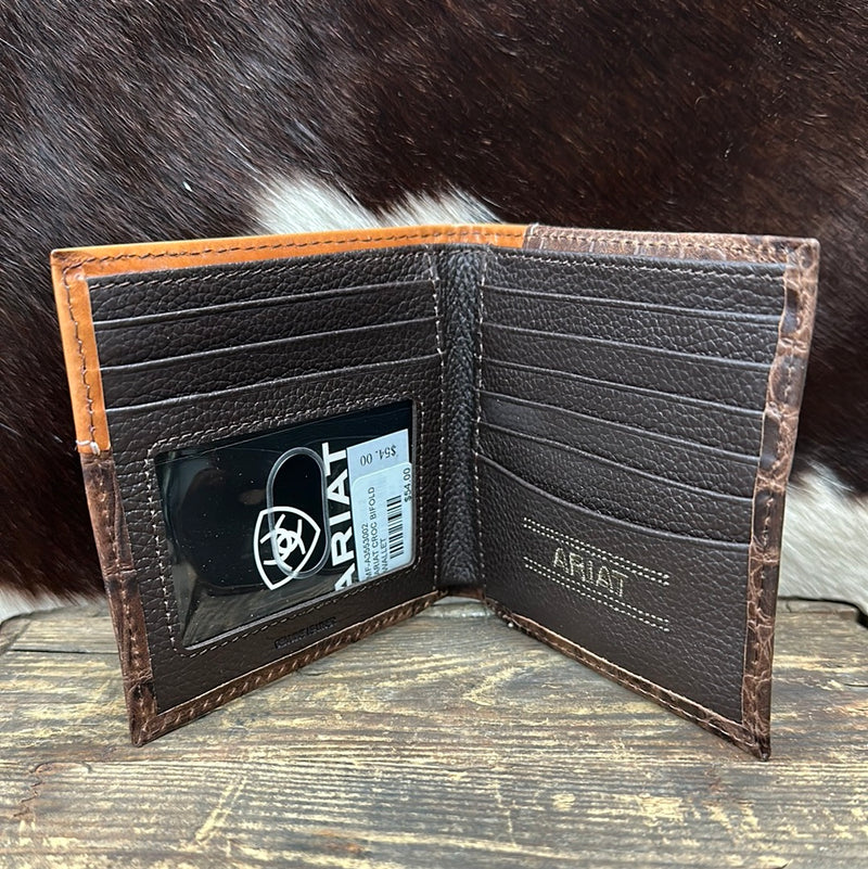 ARIAT CROC BIFOLD WALLET