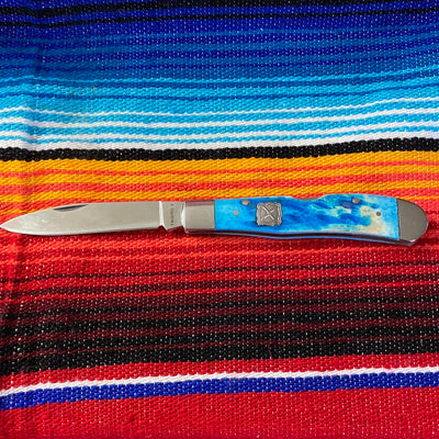 TWISTED X CLOSED BLUE BONE KNIFE