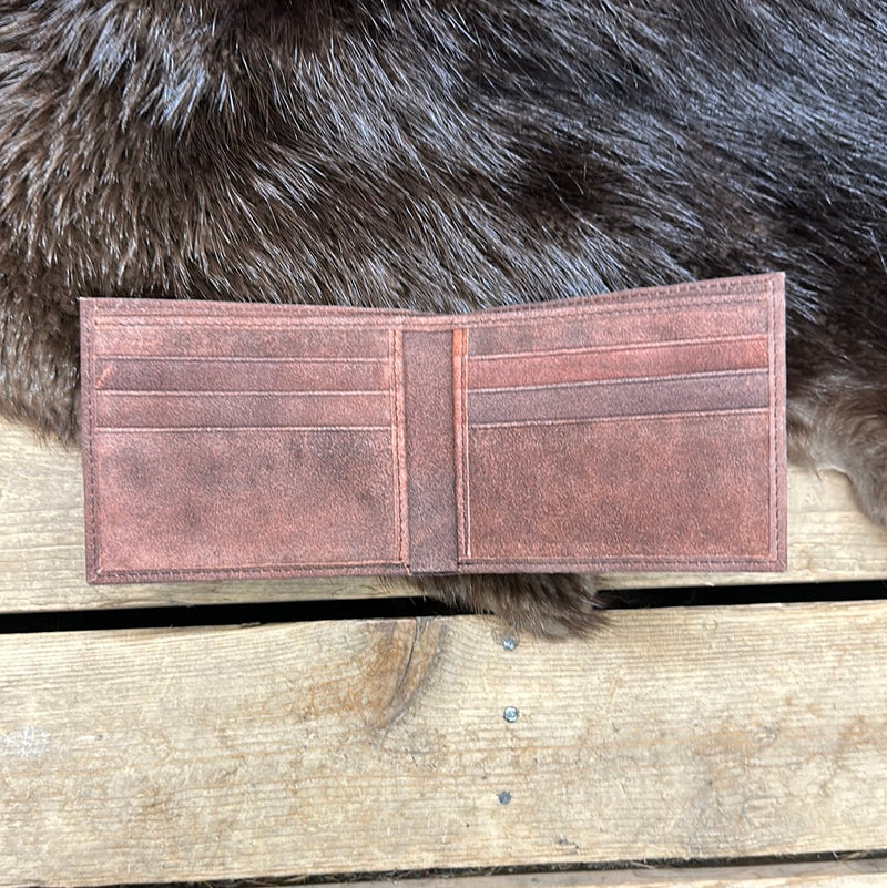 WESTERN FASHION SOFT BROWN GATOR BIFOLD WALLET